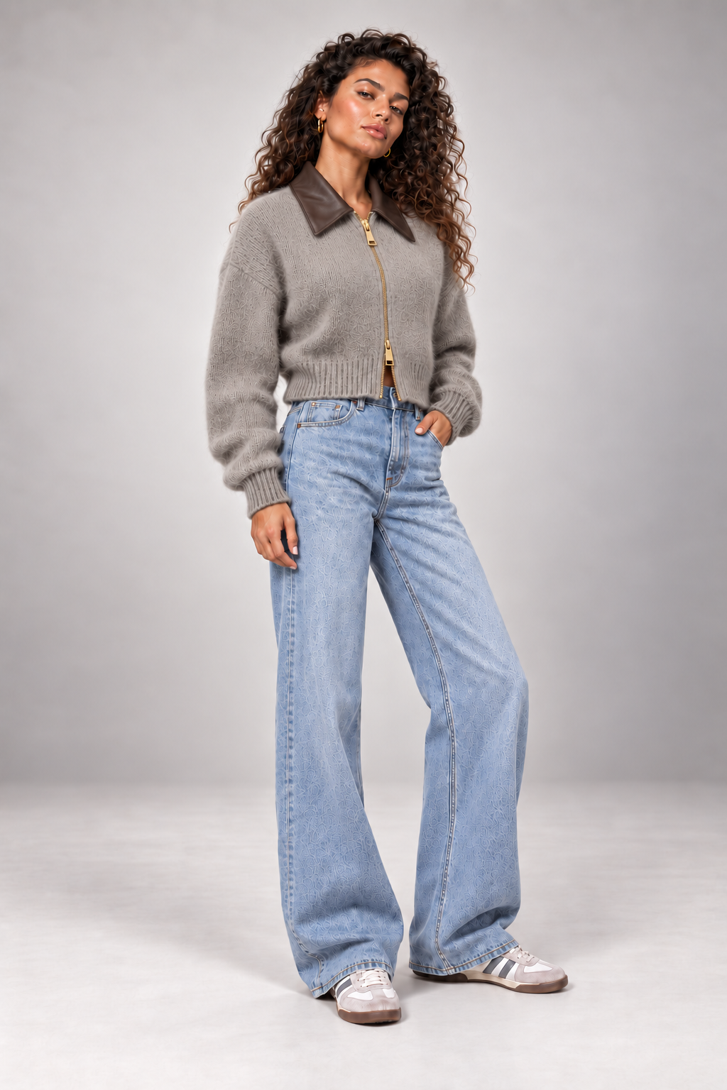 Cárdigan Cropped Aura VRS STYLE - vista tres cuartos