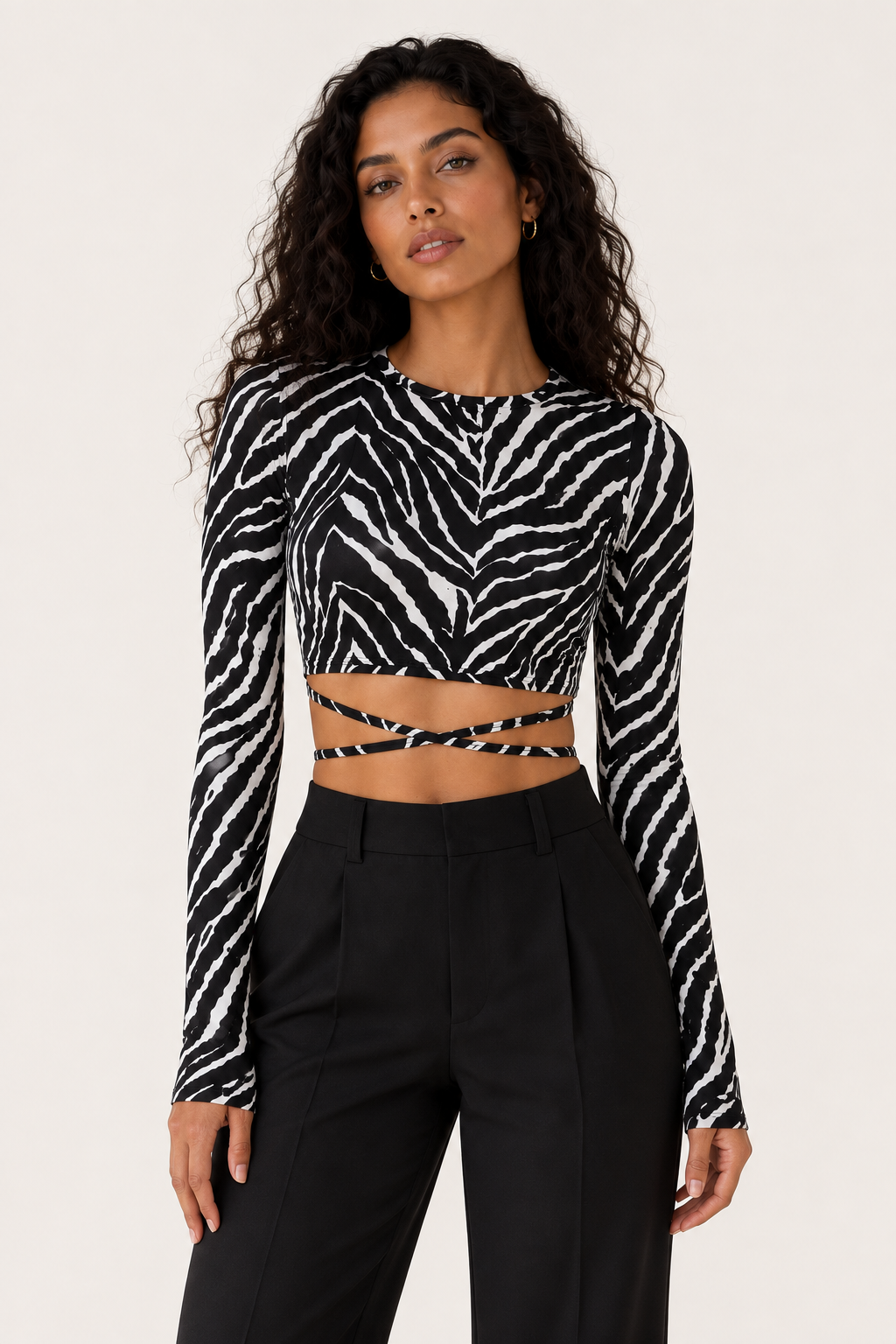 Top Open Back Zebra