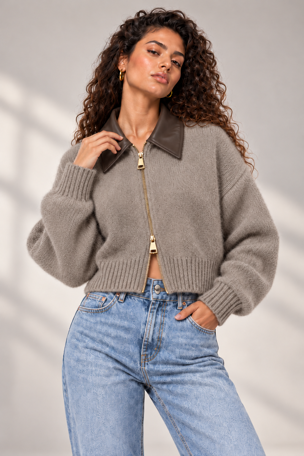 Cárdigan Cropped Aura VRS STYLE - plano medio