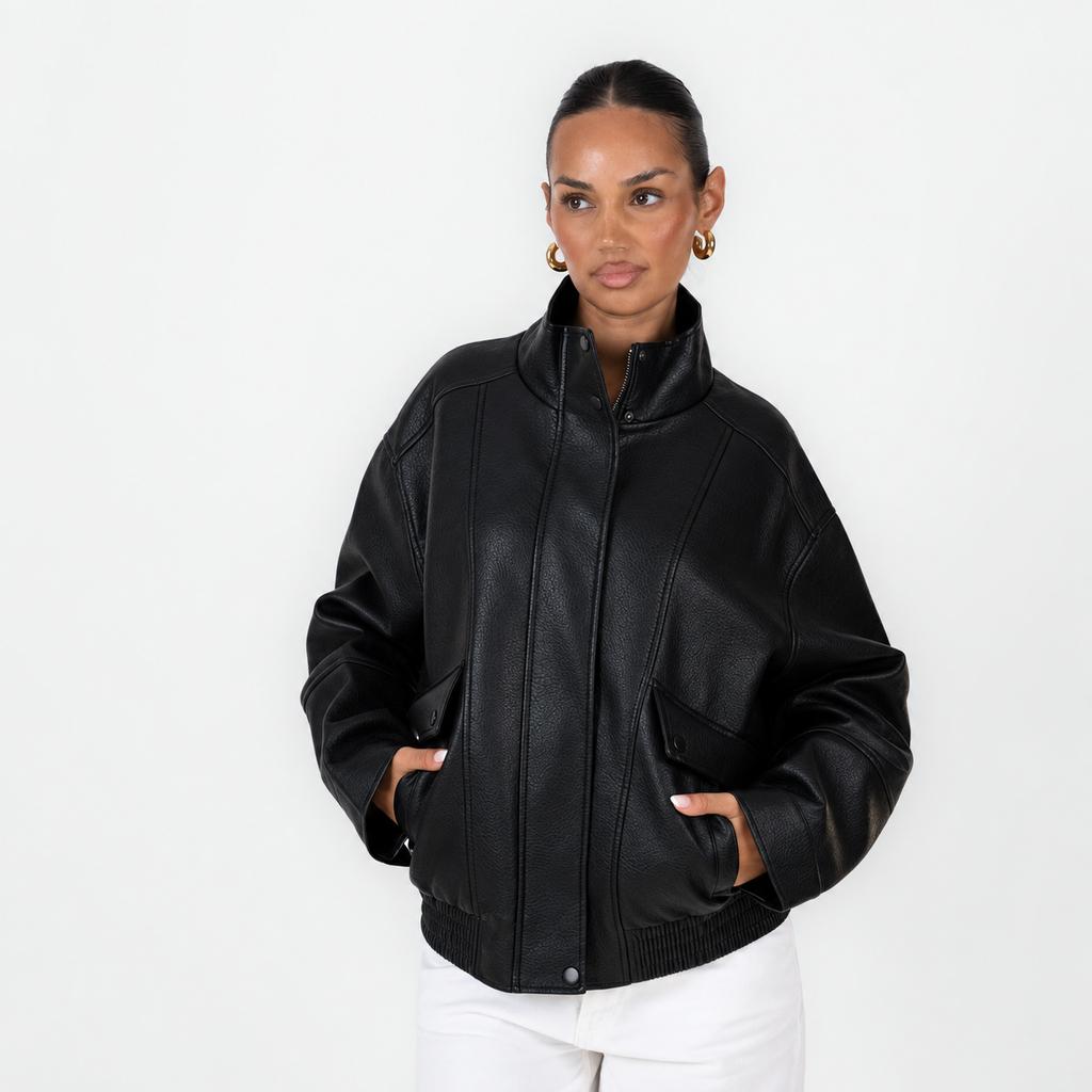 Chaqueta Bomber Efecto Piel Marta