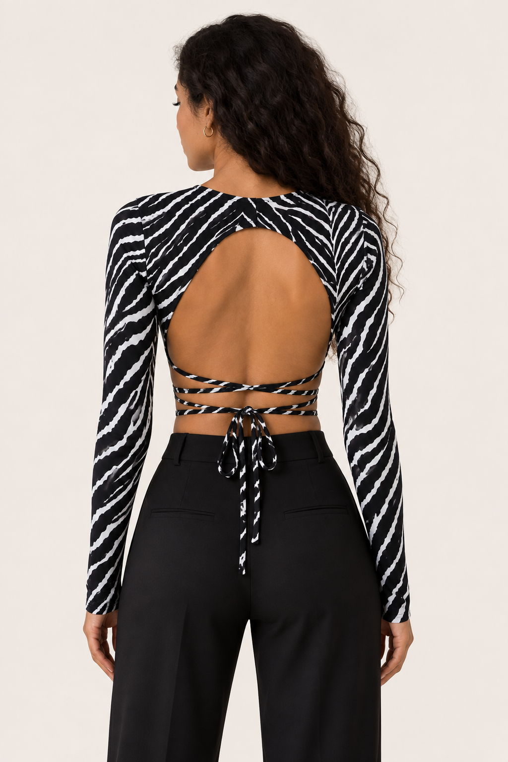 Top Open Back Zebra