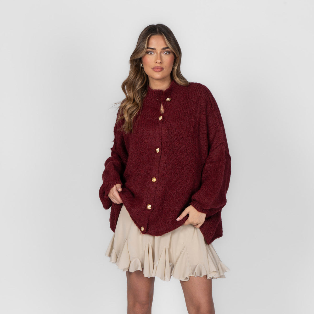 Cárdigan Oversize con Botones Dorados Erika