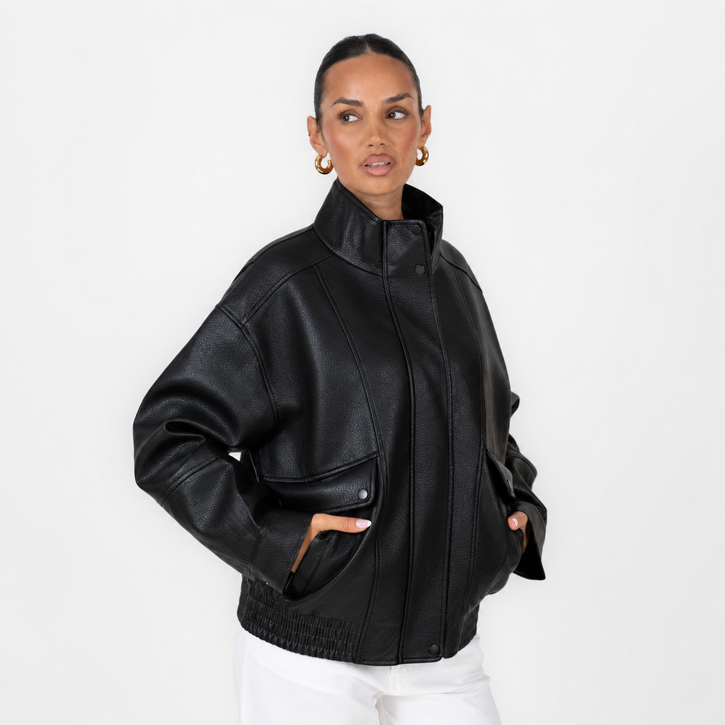 Chaqueta Bomber Efecto Piel Marta