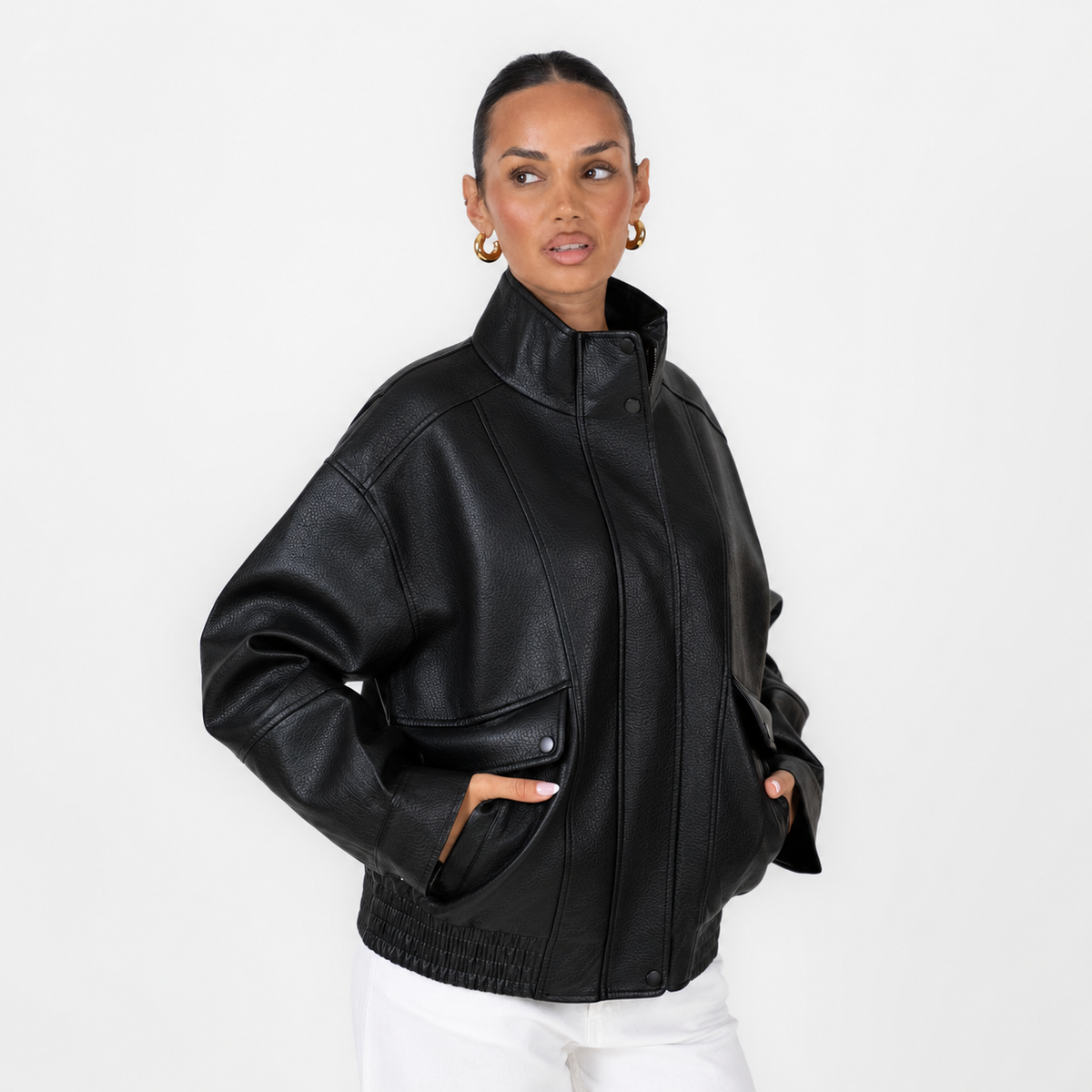 Chaqueta Bomber Efecto Piel Marta