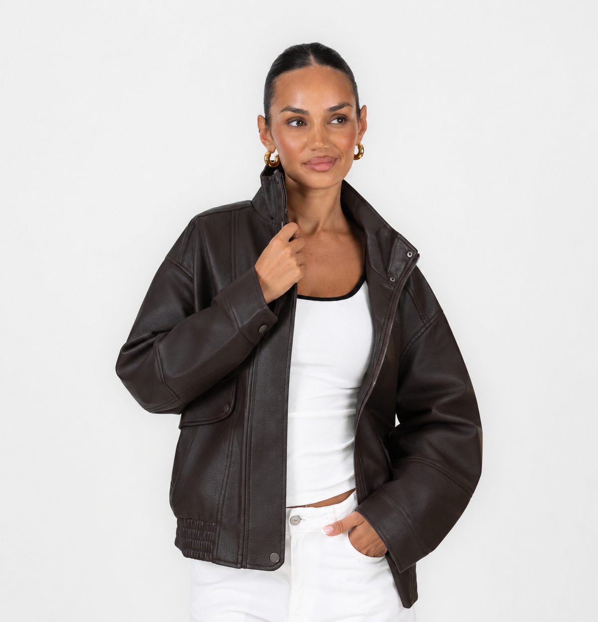 Chaqueta Bomber Efecto Piel Marta