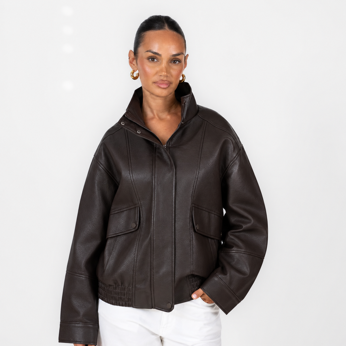 Chaqueta Bomber Efecto Piel Marta