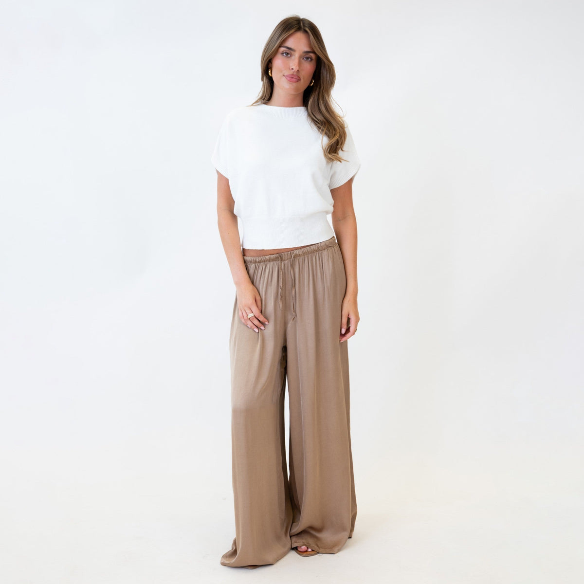 Pantalón Satinado Pierna Extra Ancha Leire