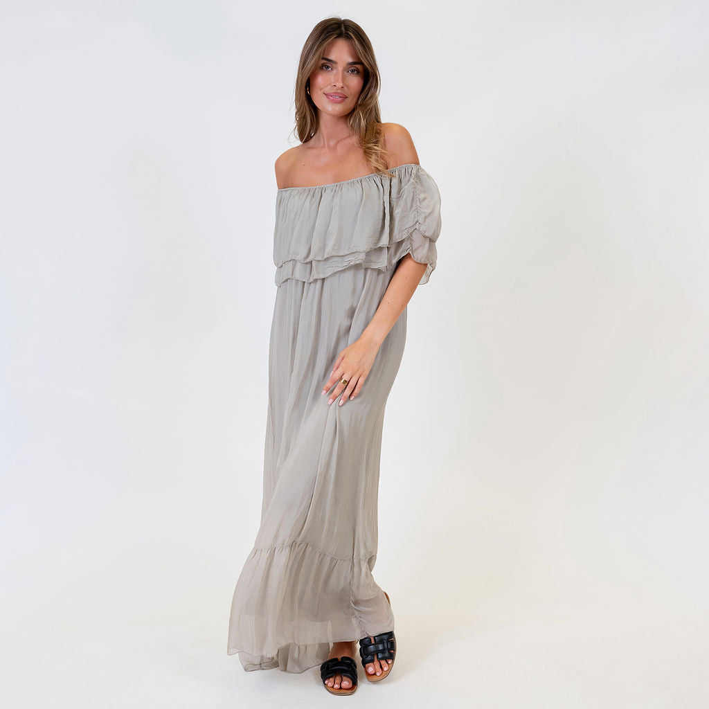 Vestido Largo Hombros Descubiertos Julia