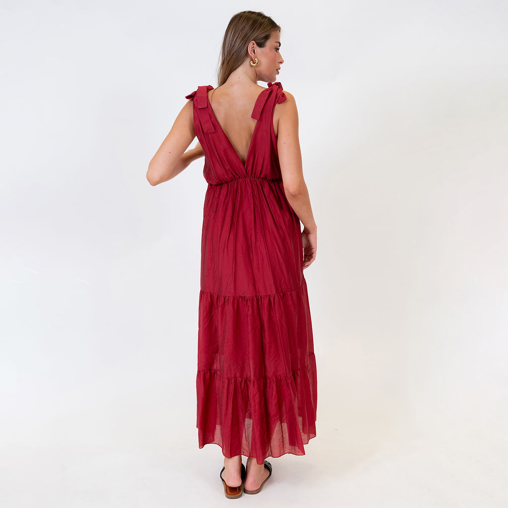 Vestido Largo Lazos en Hombros Renata