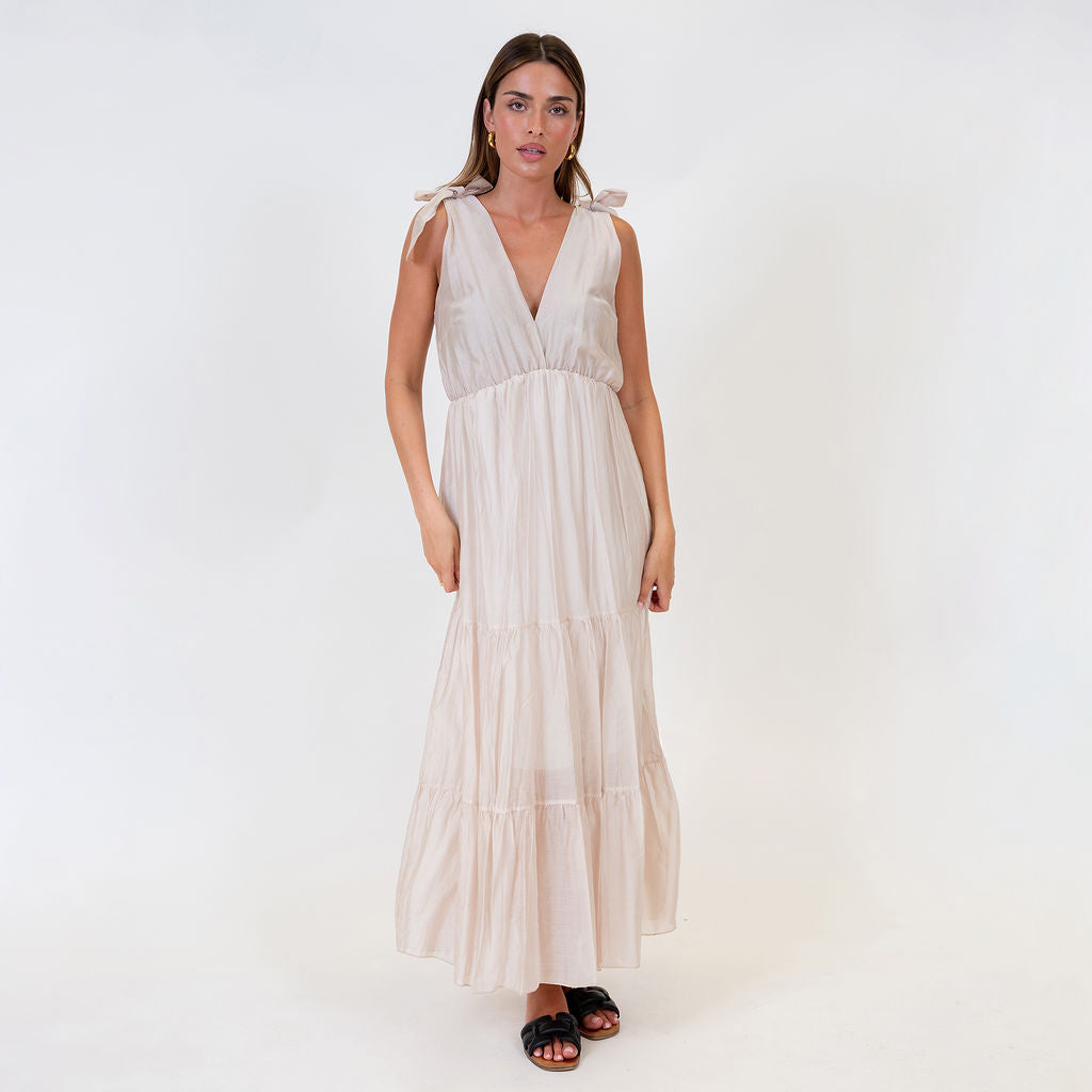 Vestido Largo Lazos en Hombros Renata