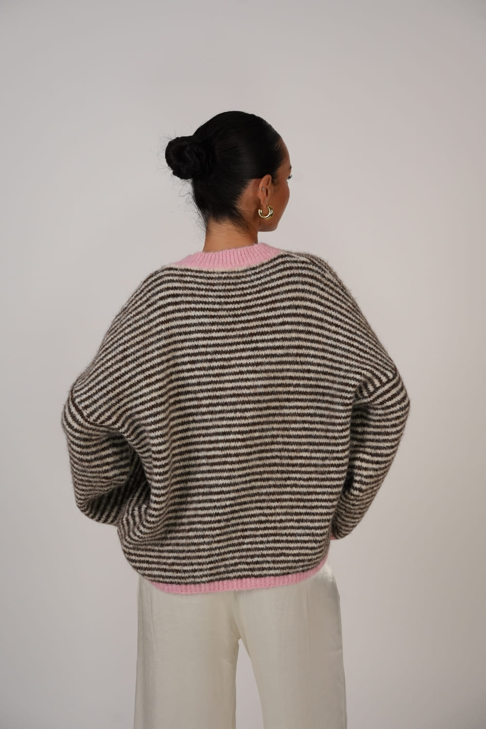 Jersey de Rayas con Detalles Rosa Gala