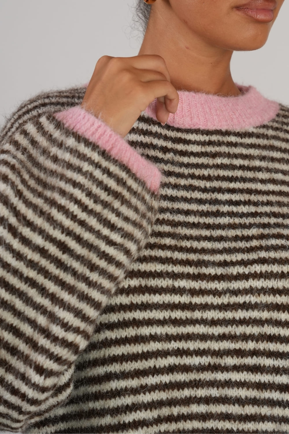 Jersey de Rayas con Detalles Rosa Gala