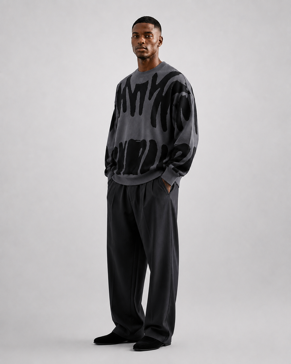 Sudadera Abstract Brush Oversize