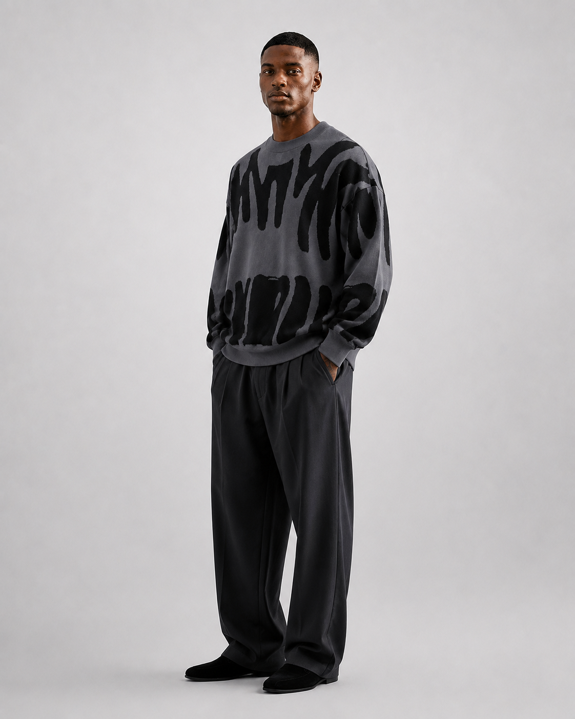 Sudadera Abstract Brush Oversize