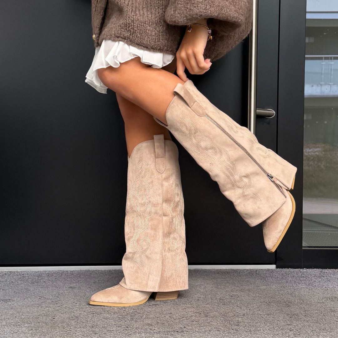 Bota Alta Western de Punta Fina Selena
