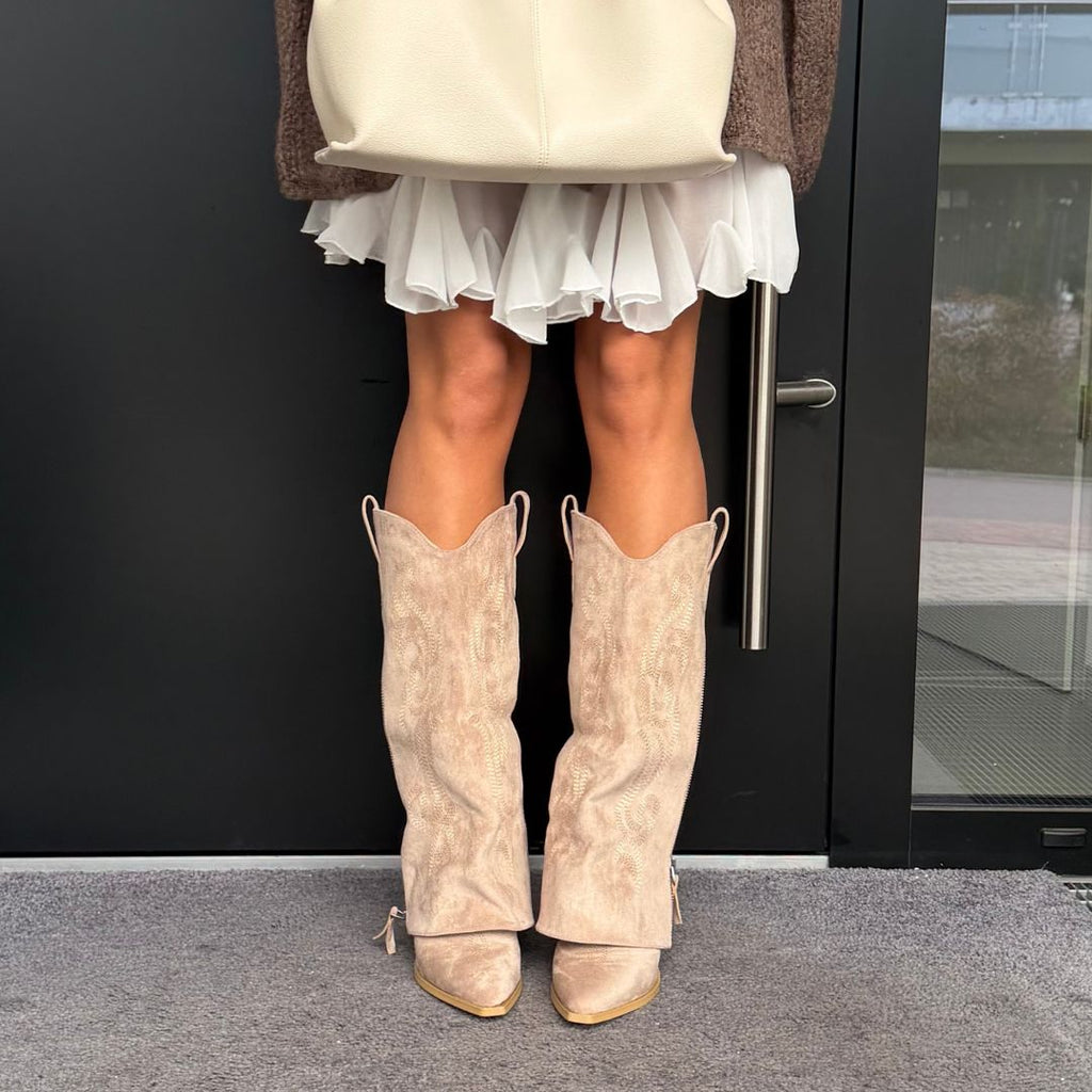 Bota Alta Western de Punta Fina Selena