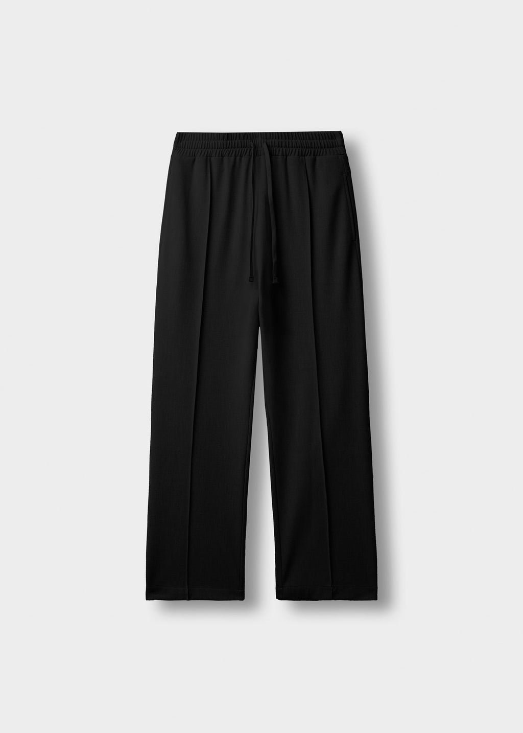 Pantalón Relajado Alforzas Ismael en negro, vista delantera