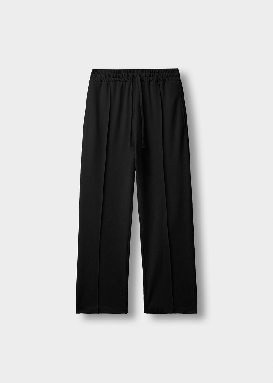 Pantalón Relajado Alforzas Ismael en negro, vista delantera