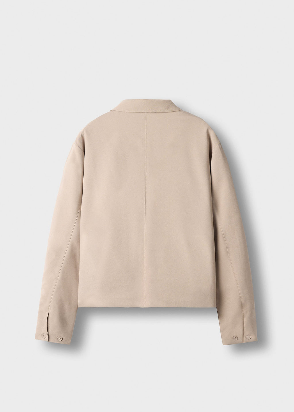 Chaqueta Cremallera Cuello Camisa Enzo en beige, vista trasera
