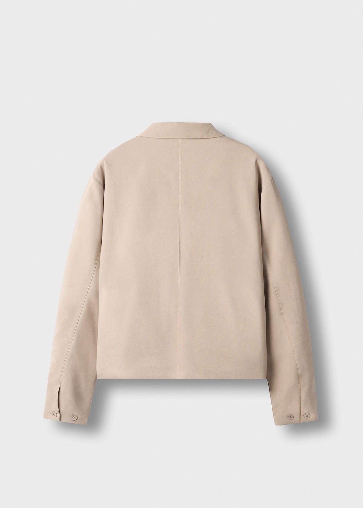 Chaqueta Cremallera Cuello Camisa Enzo en beige, vista trasera