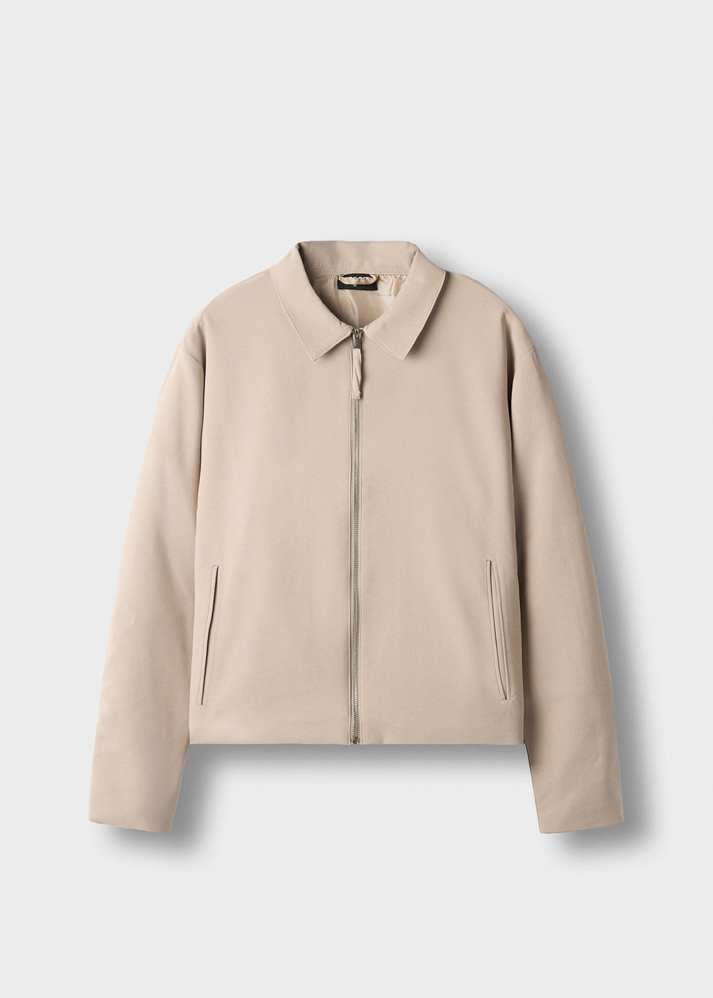 Chaqueta Cremallera Cuello Camisa Enzo en beige, vista delantera