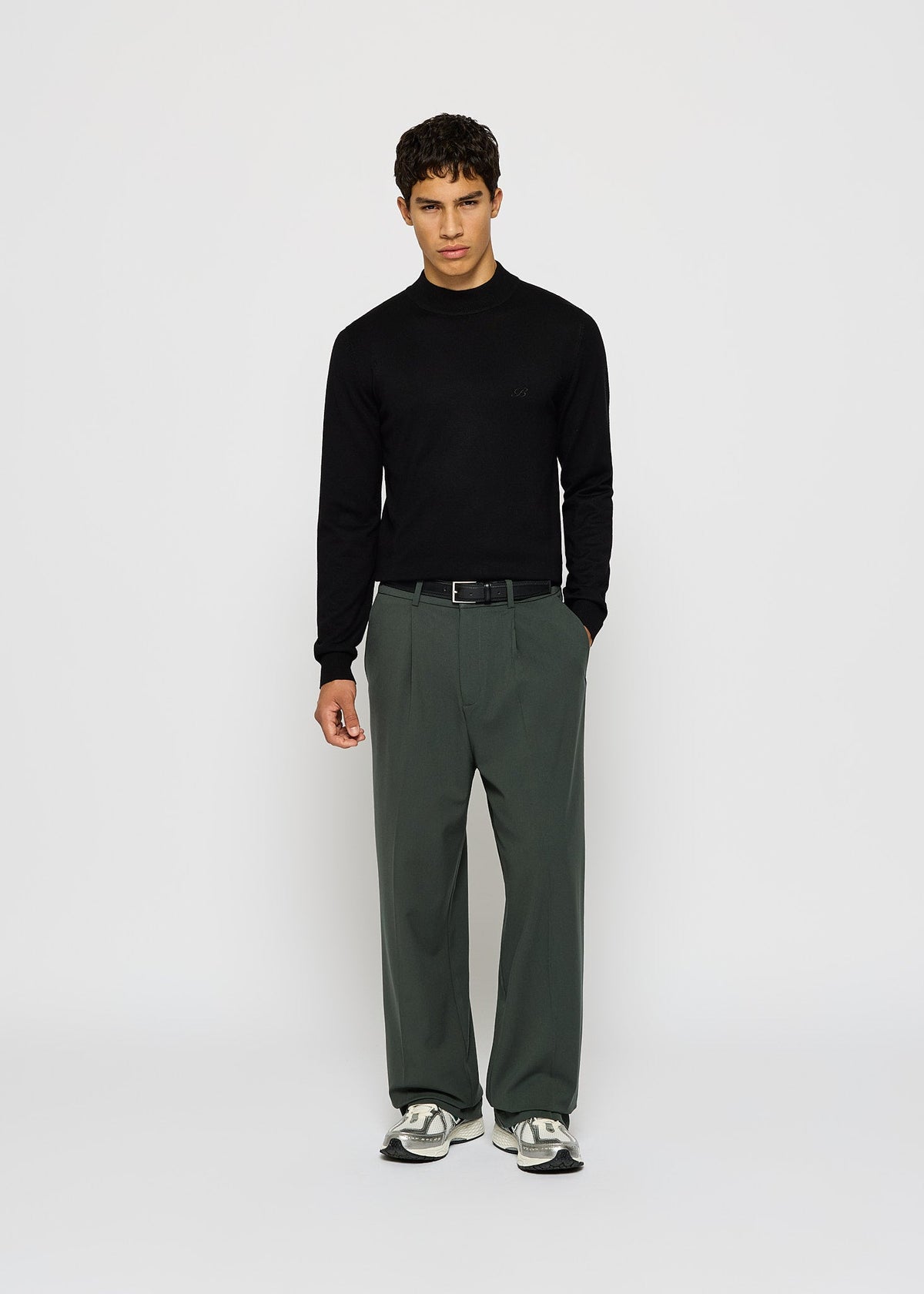 Pantalón de Vestir Pierna Ancha Javier en gris oliva, foto 5
