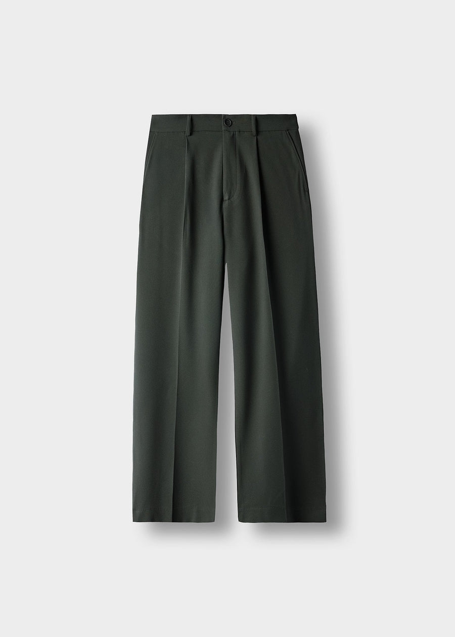 Pantalón de Vestir Pierna Ancha Javier en gris oliva, vista delantera