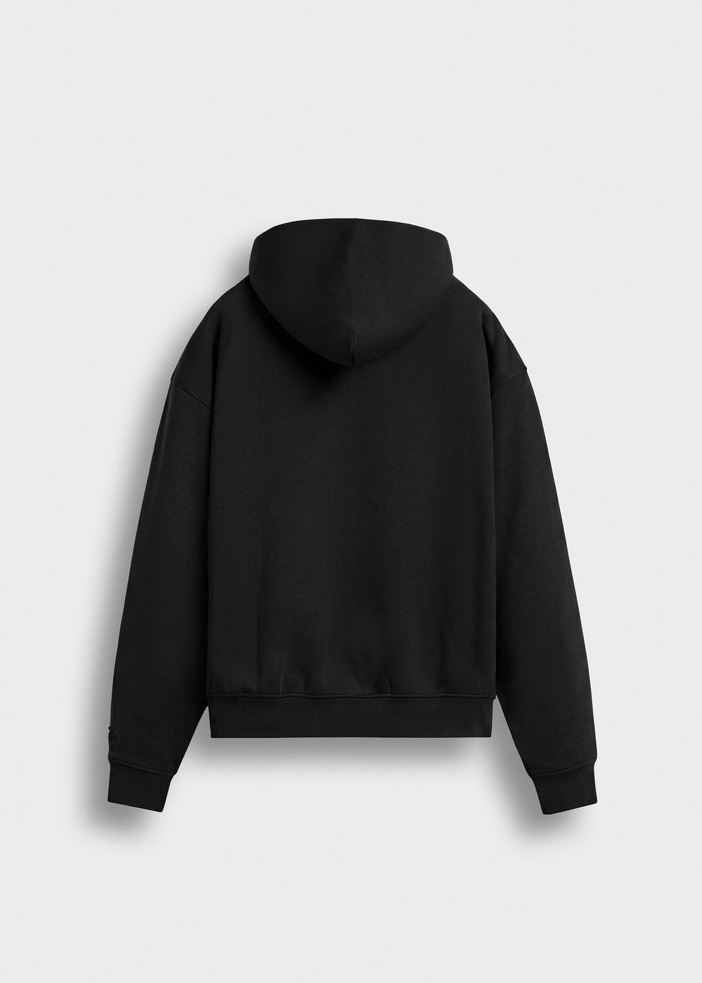 Sudadera Capucha Cremallera Saúl en negro, vista trasera