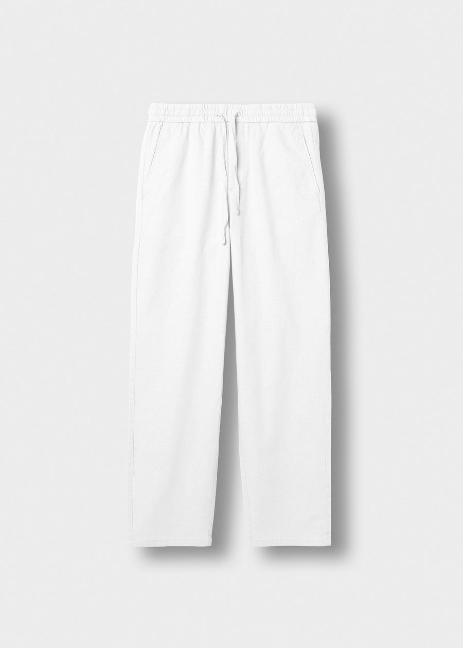 Pantalón de Lino Cordón Marcos en blanco, vista delantera
