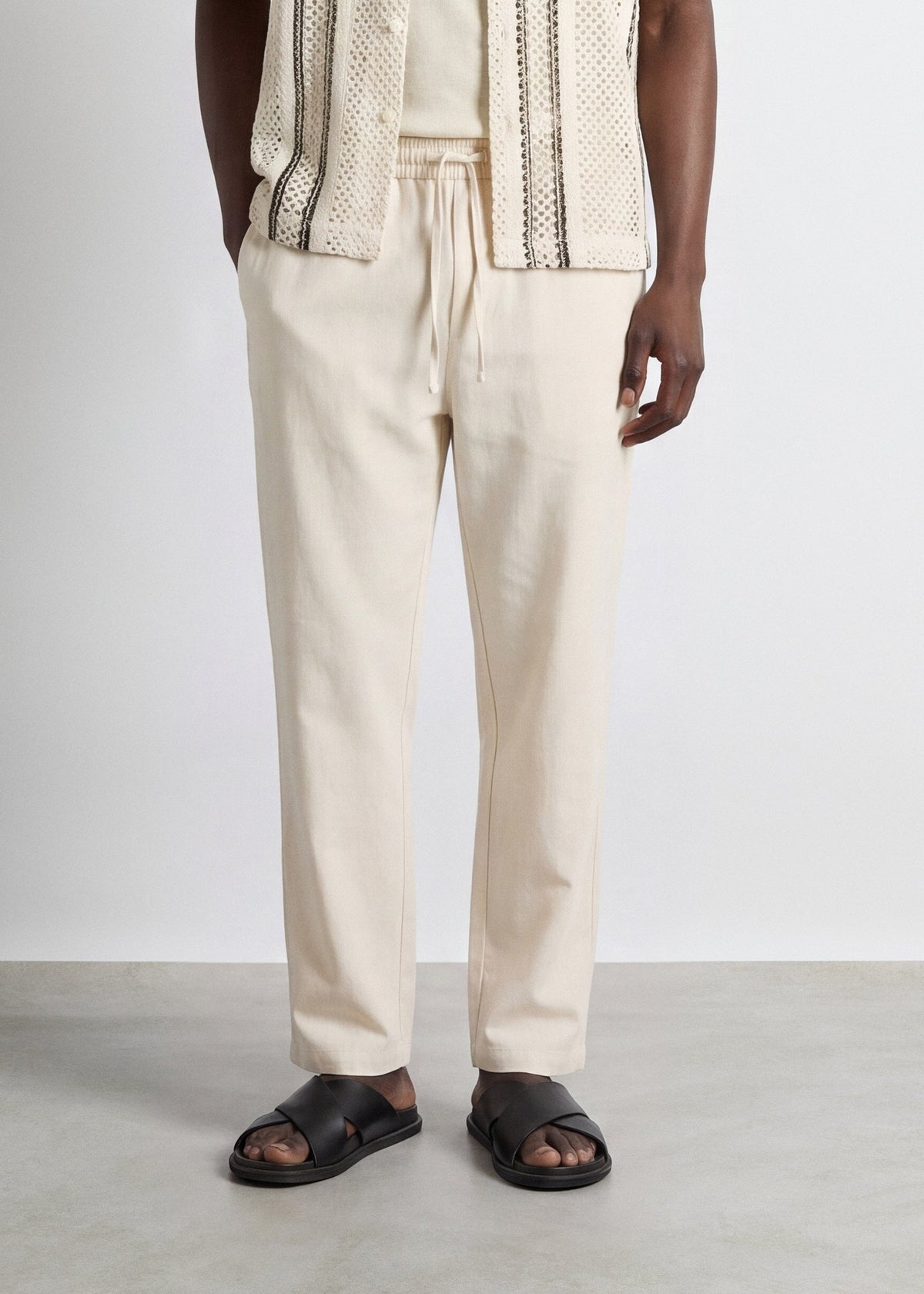 Pantalón de Lino Cordón Marcos en beige, foto 4