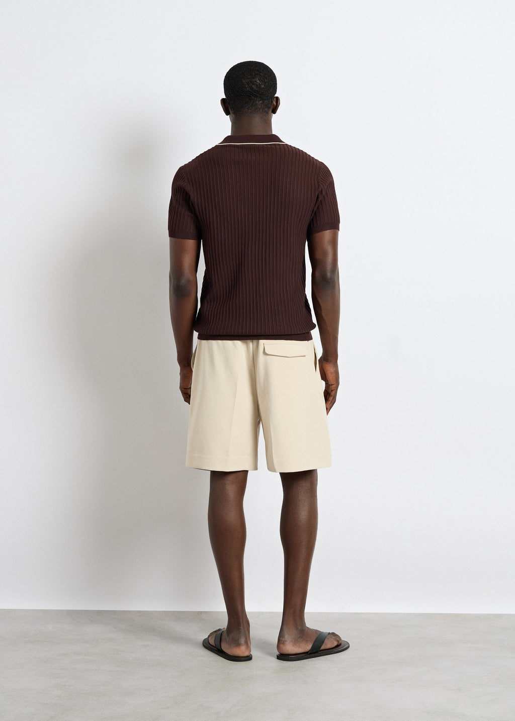 Pantalón Corto Pinzas Alberto en beige, foto 6