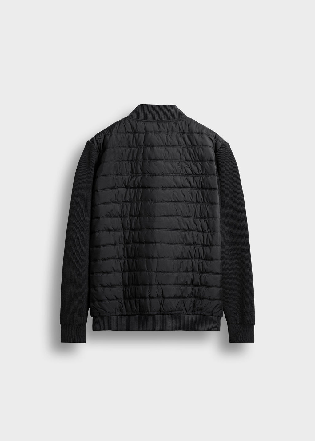 Chaqueta Acolchada Mangas de Punto Hugo en negro, vista trasera