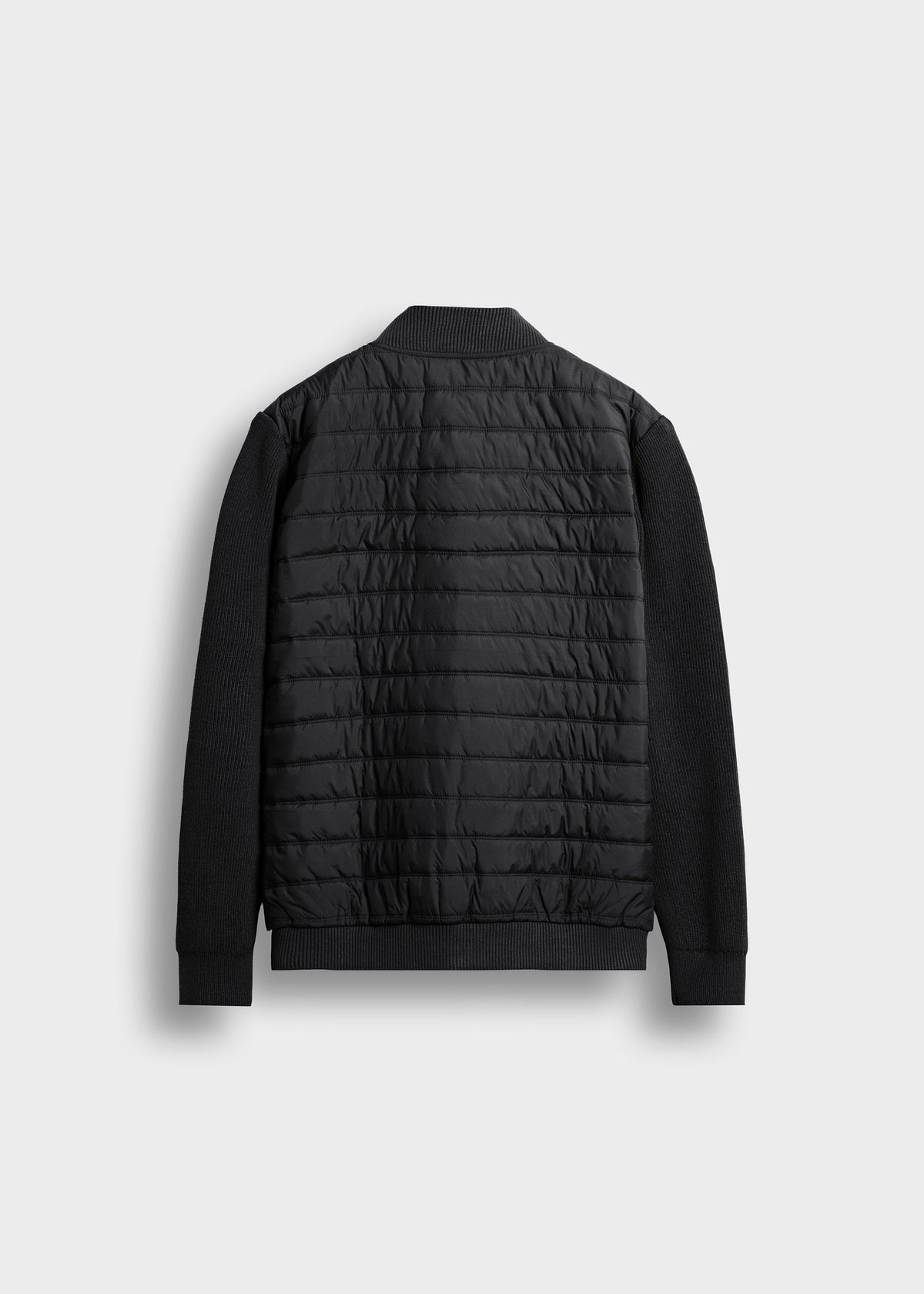Chaqueta Acolchada Mangas de Punto Hugo en negro, vista trasera
