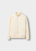 Chaqueta Acolchada Mangas de Punto Hugo en crudo, vista delantera