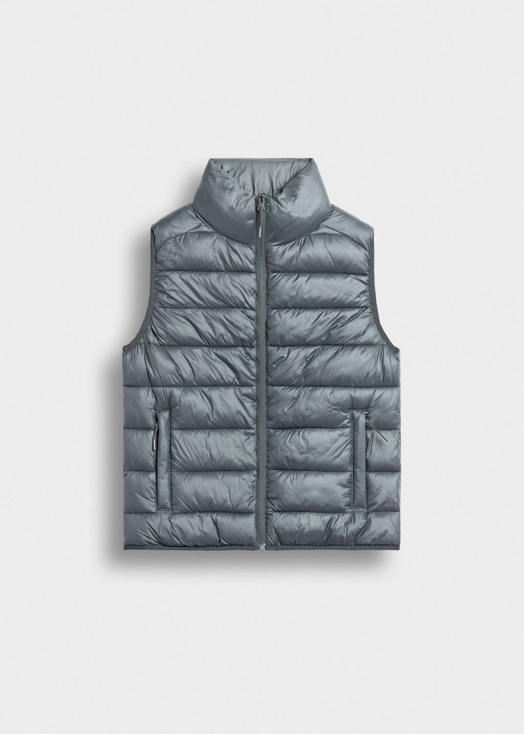 Chaleco Acolchado Ligero Bruno en gris, vista delantera