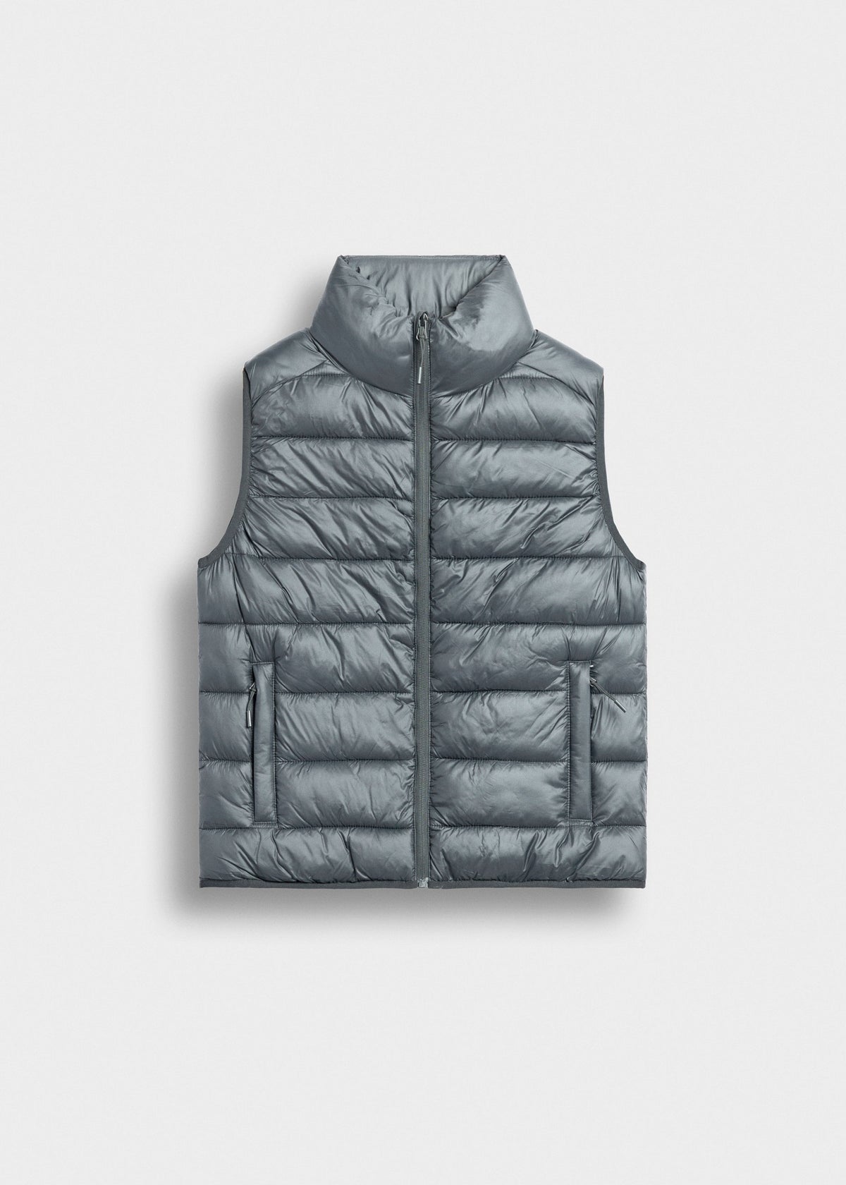 Chaleco Acolchado Ligero Bruno en gris, vista delantera