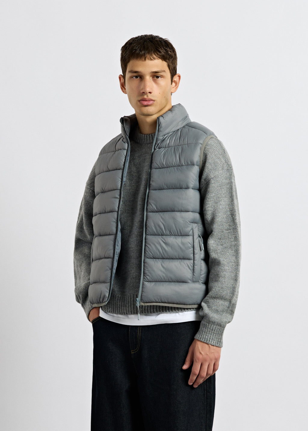 Chaleco Acolchado Ligero Bruno en gris, foto 3
