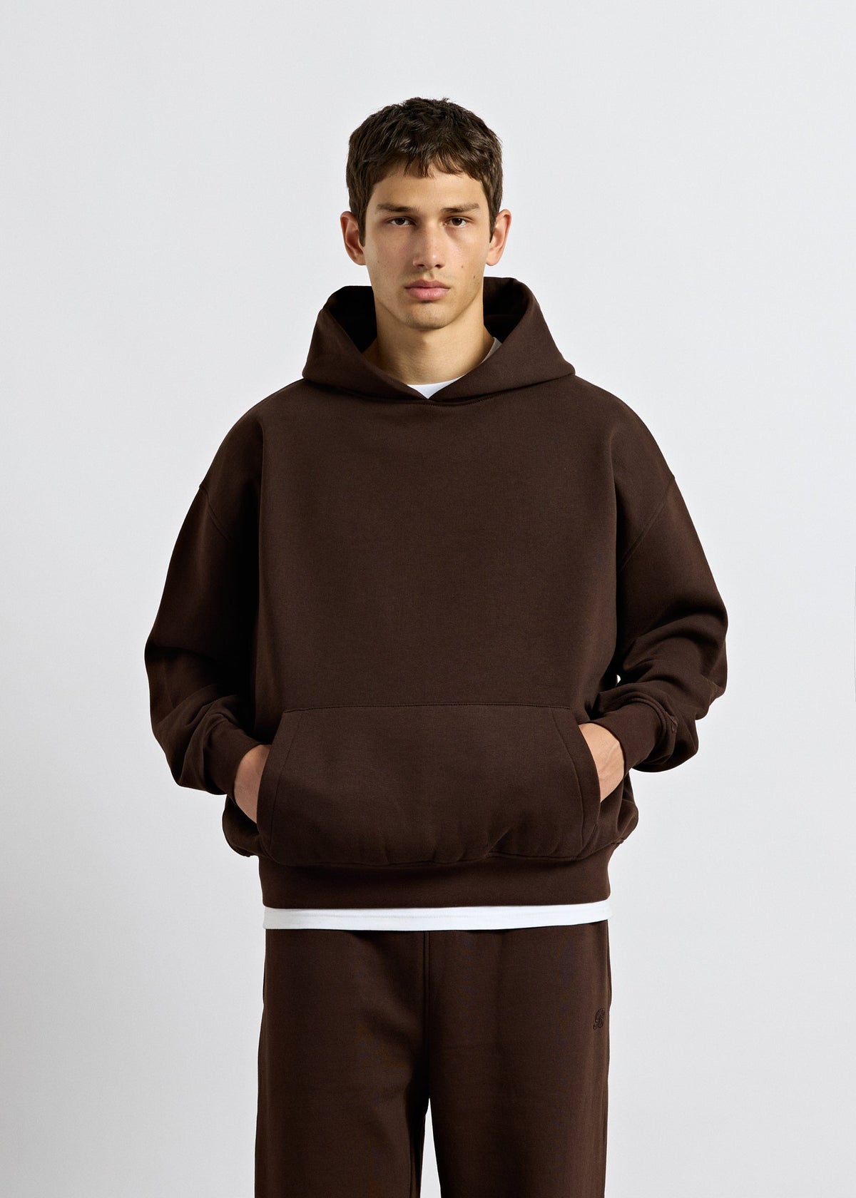 Sudadera Capucha Oversize Teo en chocolate, foto 3