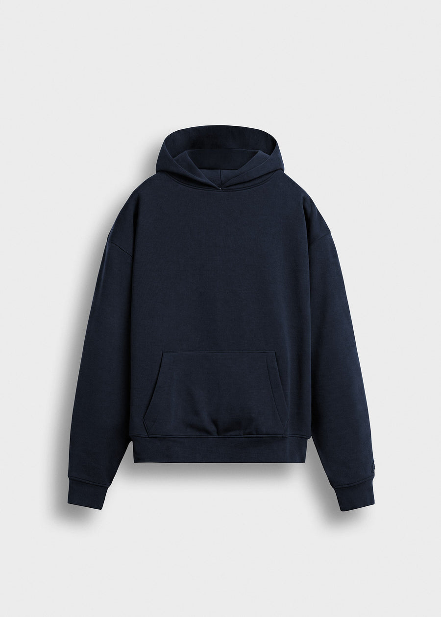 Sudadera Capucha Oversize Teo en azul marino, vista delantera