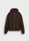 Sudadera Cremallera Oversize Ciro en chocolate, vista delantera