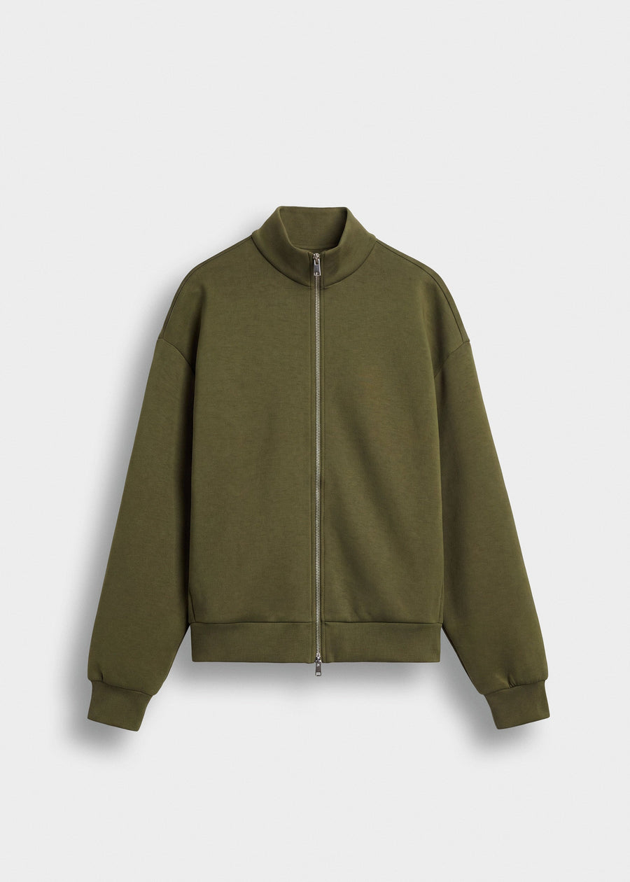 Sudadera Scuba Cuello Alto Óscar en caqui, vista delantera