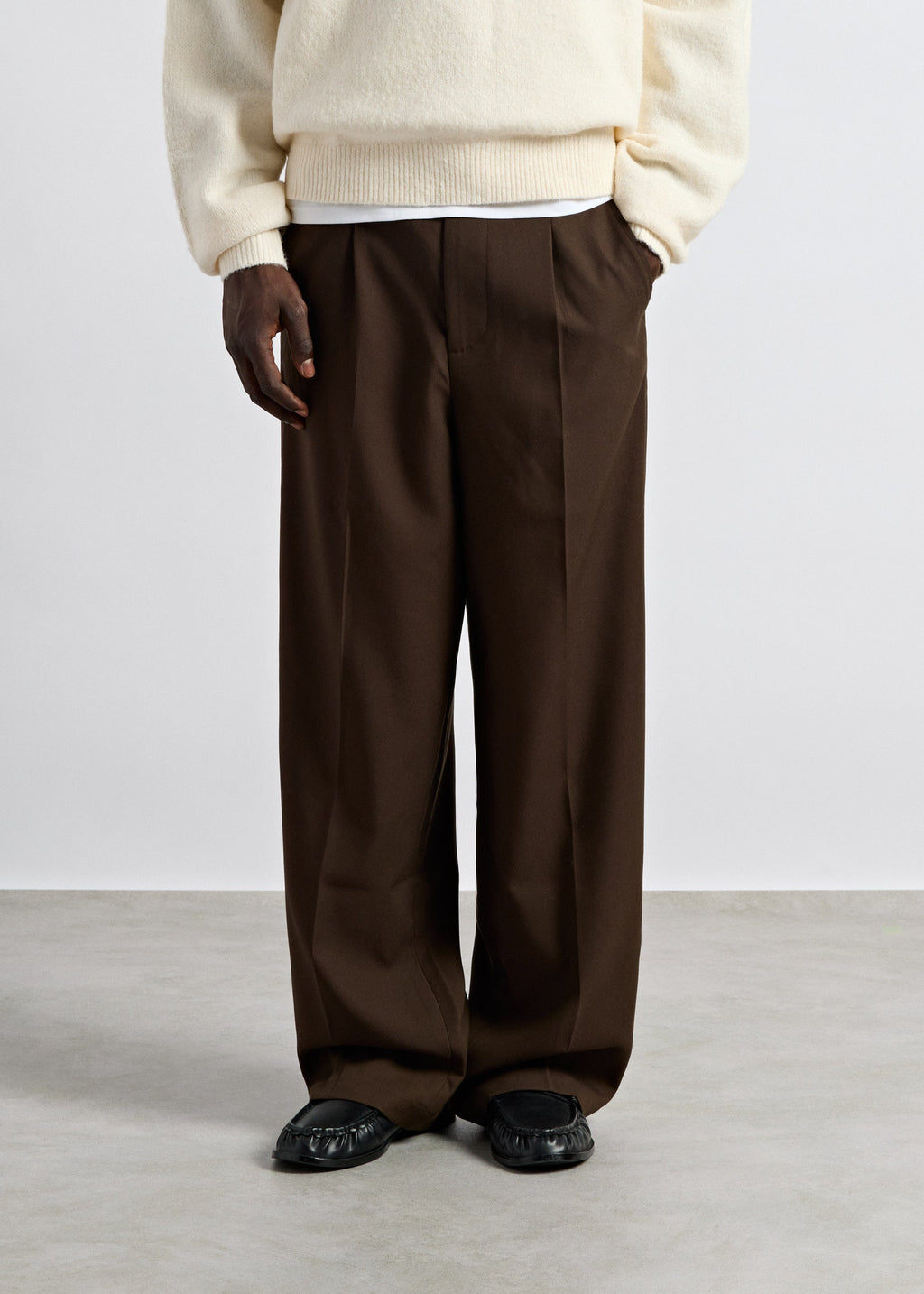 Pantalón de Vestir Pierna Ancha Javier en chocolate, foto 3