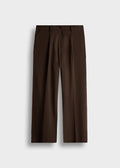 Pantalón de Vestir Pierna Ancha Javier en chocolate, vista delantera
