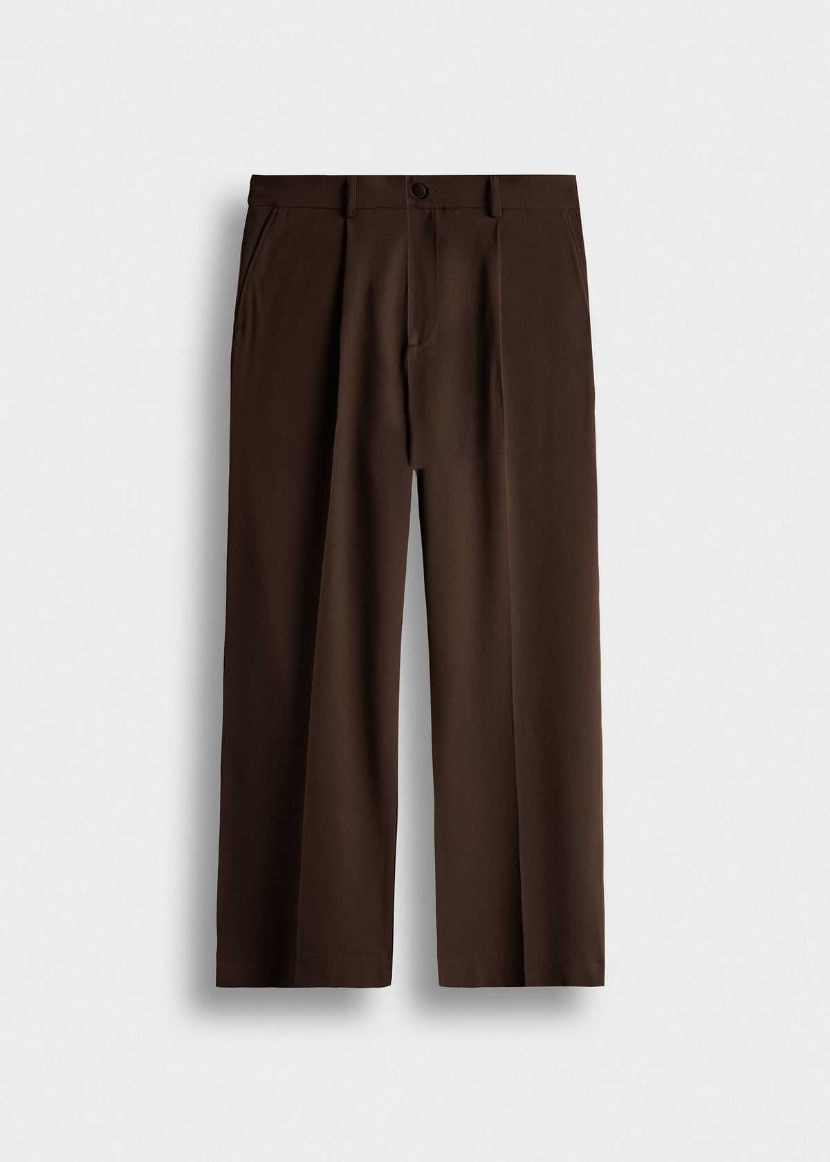 Pantalón de Vestir Pierna Ancha Javier en chocolate, vista delantera