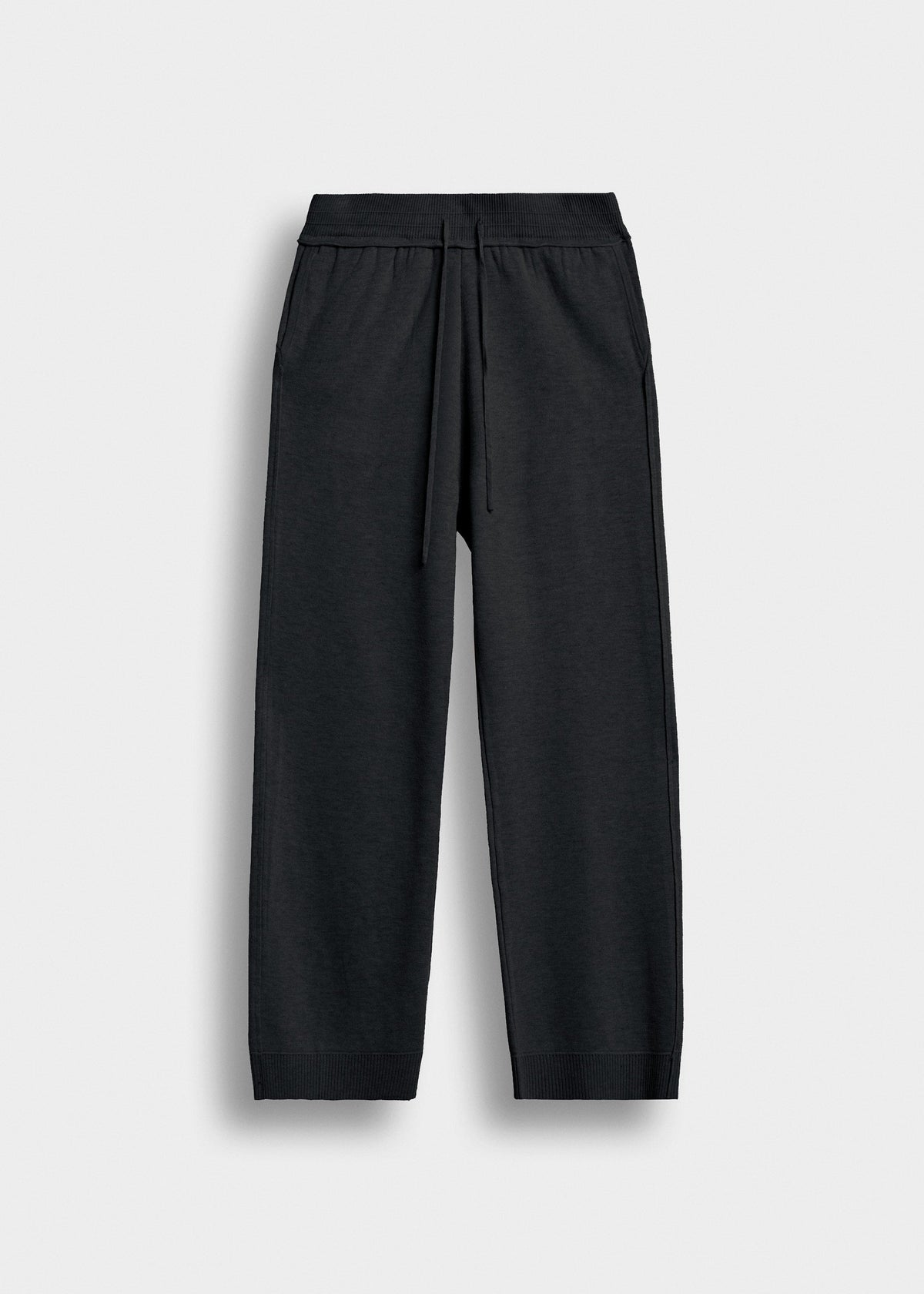Pantalón de Punto Pierna Ancha Gonzalo en negro, vista delantera