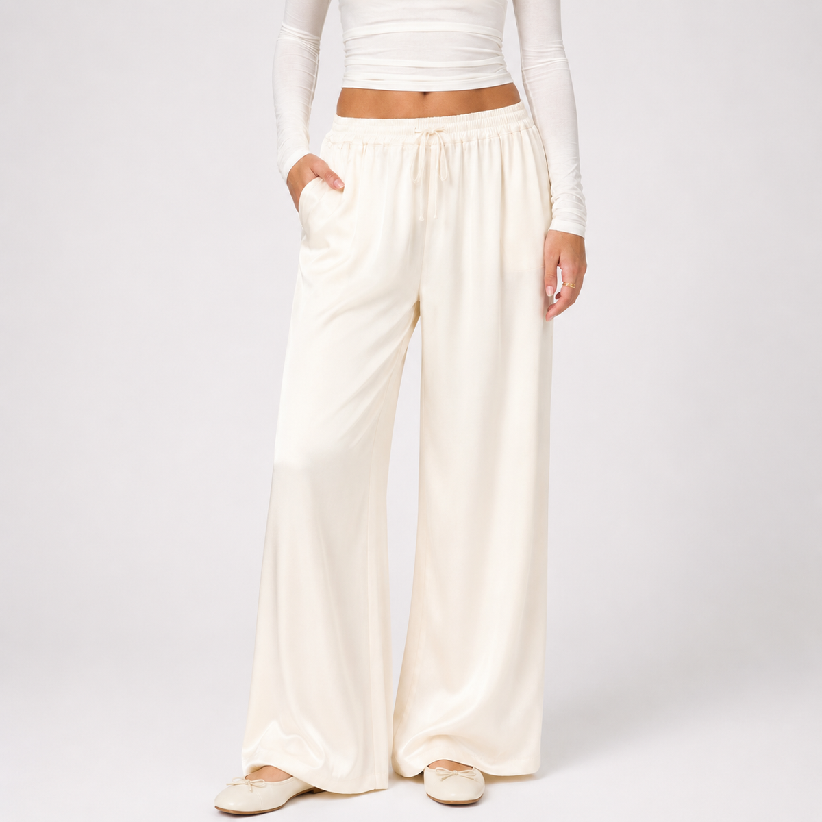 Pantalón Satinado Ancho Aroa
