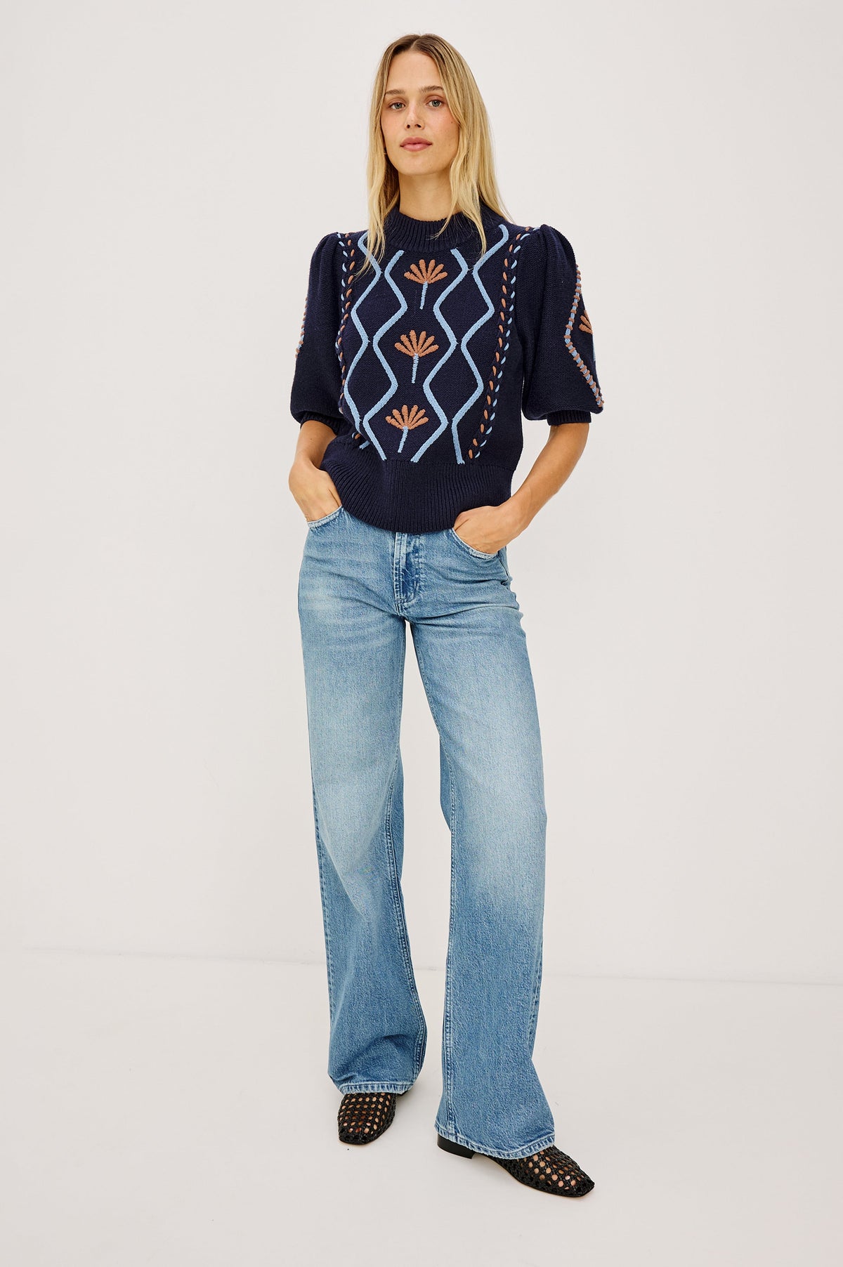 ADDY SWEATER - FLORAL CABLES