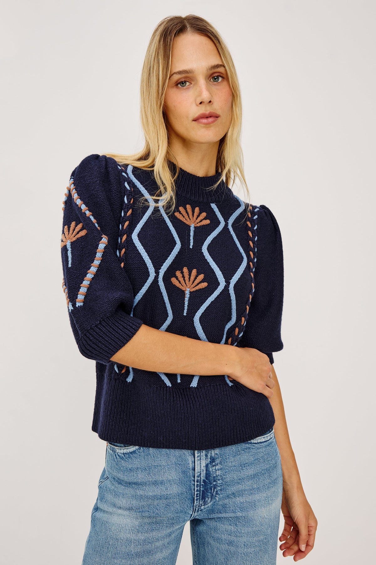 ADDY SWEATER - FLORAL CABLES