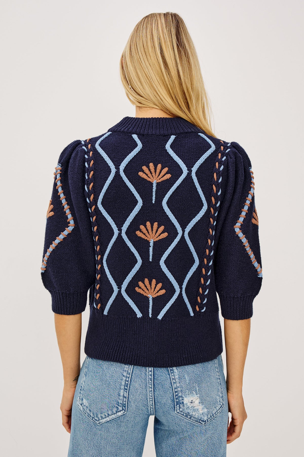 ADDY SWEATER - FLORAL CABLES