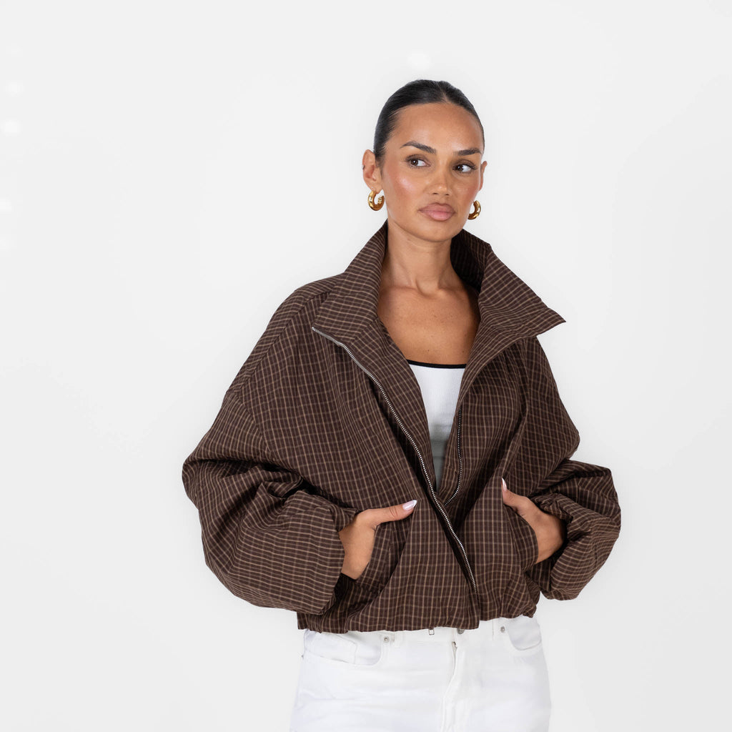 Chaqueta Bomber de Cuadros Noelia